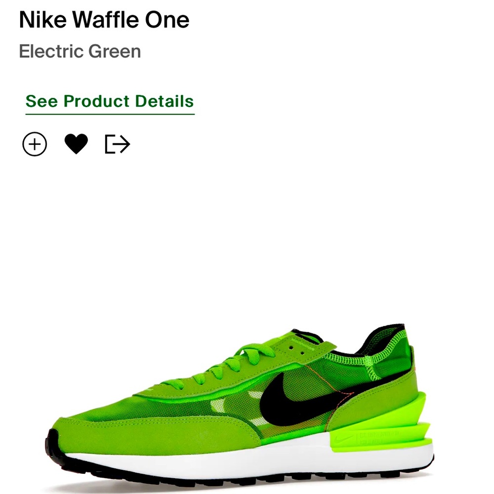 Nike Waffle One NWT Men's 9.5 Electric Green/Black